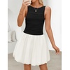 image:imageZESICA Womens Summer Bubble Sleeveless Boat Neck Mini DresssDim
