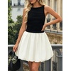 image:imageZESICA Womens Summer Bubble Sleeveless Boat Neck Mini DresssDim