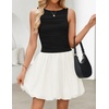 image:imageZESICA Womens Summer Bubble Sleeveless Boat Neck Mini DresssDim