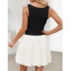image:imageZESICA Womens Summer Bubble Sleeveless Boat Neck Mini DresssDim