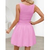 image:imageZESICA Womens Summer Bubble Sleeveless Boat Neck Mini DresssPink