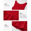 image:imageZESICA Womens Summer Bubble Sleeveless Boat Neck Mini DresssRed