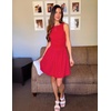 image:imageZESICA Womens Summer Bubble Sleeveless Boat Neck Mini DresssRed