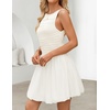 image:imageZESICA Womens Summer Bubble Sleeveless Boat Neck Mini DresssWhite