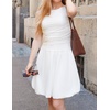 image:imageZESICA Womens Summer Bubble Sleeveless Boat Neck Mini DresssWhite