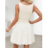 image:imageZESICA Womens Summer Bubble Sleeveless Boat Neck Mini DresssWhite