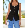 image:imageZESICA Womens Summer Business Casual Sleeveless Blazer VestBlack