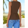 image:imageZESICA Womens Summer Business Casual Sleeveless Blazer VestBrown