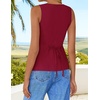 image:imageZESICA Womens Summer Business Casual Sleeveless Blazer VestDark Red