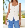 image:imageZESICA Womens Summer Business Casual Sleeveless Blazer VestIvory
