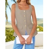 image:imageZESICA Womens Summer Business Casual Sleeveless Blazer VestKhaki
