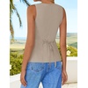 image:imageZESICA Womens Summer Business Casual Sleeveless Blazer VestKhaki