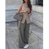 image:imageZESICA Womens Summer Business Casual Sleeveless Blazer VestKhaki