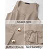 image:imageZESICA Womens Summer Business Casual Sleeveless Blazer VestKhaki
