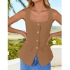 image:imageZESICA Womens Summer Business Casual Sleeveless Blazer VestLightbrown