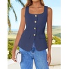image:imageZESICA Womens Summer Business Casual Sleeveless Blazer VestNavy