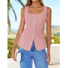 image:imageZESICA Womens Summer Business Casual Sleeveless Blazer VestPink