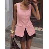 image:imageZESICA Womens Summer Business Casual Sleeveless Blazer VestPink
