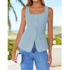 image:imageZESICA Womens Summer Business Casual Sleeveless Blazer VestSky