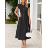 image:imageZESICA Womens Summer Button Midi Dress Casual Work DressesBlack