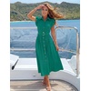 image:imageZESICA Womens Summer Button Midi Dress Casual Work DressesDark Green