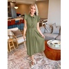 image:imageZESICA Womens Summer Button Midi Dress Casual Work DressesGreen