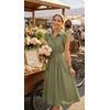 image:imageZESICA Womens Summer Button Midi Dress Casual Work DressesGreen