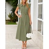 image:imageZESICA Womens Summer Button Midi Dress Casual Work DressesGreen