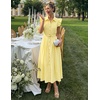 image:imageZESICA Womens Summer Button Midi Dress Casual Work DressesLight Yellow