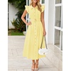 image:imageZESICA Womens Summer Button Midi Dress Casual Work DressesLight Yellow