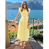 image:imageZESICA Womens Summer Button Midi Dress Casual Work DressesLight Yellow