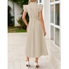 image:imageZESICA Womens Summer Button Midi Dress Casual Work DressesNatural