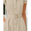image:imageZESICA Womens Summer Button Midi Dress Casual Work DressesNatural
