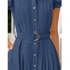 image:imageZESICA Womens Summer Button Midi Dress Casual Work DressesNavy