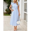 image:imageZESICA Womens Summer Button Midi Dress Casual Work DressesSkybluestripe