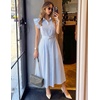 image:imageZESICA Womens Summer Button Midi Dress Casual Work DressesSkybluestripe