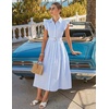 image:imageZESICA Womens Summer Button Midi Dress Casual Work DressesSkybluestripe