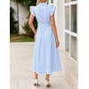 image:imageZESICA Womens Summer Button Midi Dress Casual Work DressesSkybluestripe