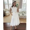 image:imageZESICA Womens Summer Button Midi Dress Casual Work DressesWhite