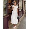 image:imageZESICA Womens Summer Button Midi Dress Casual Work DressesWhite