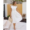 image:imageZESICA Womens Summer Button Midi Dress Casual Work DressesWhite