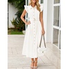 image:imageZESICA Womens Summer Button Midi Dress Casual Work DressesWhite