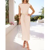 image:imageZESICA Womens Summer Cap Sleeve Wedding Guest Cocktail Midi DressApricot