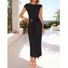 image:imageZESICA Womens Summer Cap Sleeve Wedding Guest Cocktail Midi DressBlack