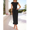 image:imageZESICA Womens Summer Cap Sleeve Wedding Guest Cocktail Midi DressBlack