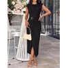 image:imageZESICA Womens Summer Cap Sleeve Wedding Guest Cocktail Midi DressBlack
