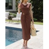 image:imageZESICA Womens Summer Cap Sleeve Wedding Guest Cocktail Midi DressBrown