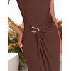 image:imageZESICA Womens Summer Cap Sleeve Wedding Guest Cocktail Midi DressBrown