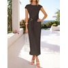 image:imageZESICA Womens Summer Cap Sleeve Wedding Guest Cocktail Midi DressCoffee