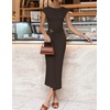 image:imageZESICA Womens Summer Cap Sleeve Wedding Guest Cocktail Midi DressCoffee